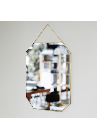 Ayna Duvar Askılı Sekizgen Geometrik 50x40cm Gold