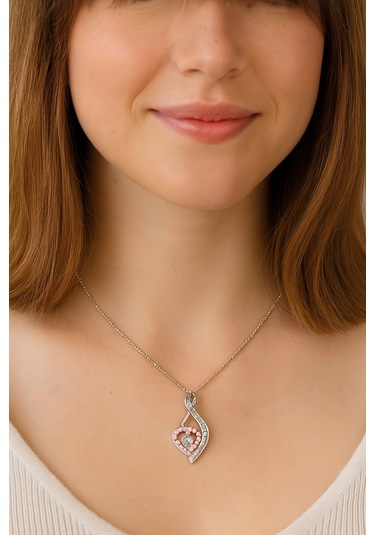 Rhineston 925 Ayar Gümüş Zincir Seni Seviyorum Yazılı Kalp Kolye Çok Renkli