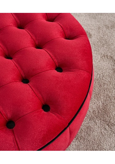 Favora Jasmin Puf - Kırmızı Kırmızı