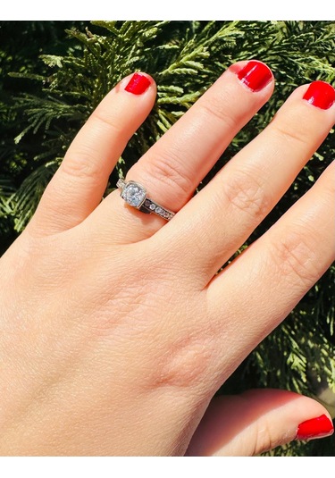 Gümüş Alyans Yüzük Zirkon Taşlı Sodyum Kaplama 925 Ayar 2,14 Gram