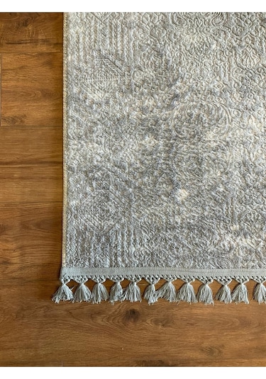 Saraz Halı Puffy Kabartma Desenli Yıkanabilir Kaymaz Taban Salon Halısı Mutfak Koridor Halısı S52