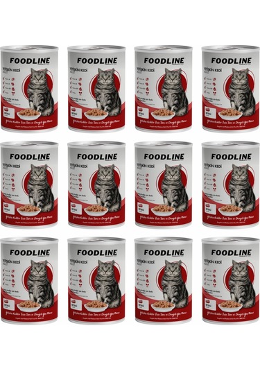 Foodline Biftekli Yetişkin Kedi Konservesi 12 x 400 G