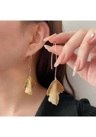 Moveevo Altın Kaplama Bakır Yapımı Orman Yaprağı Modeli Küçük Toprak Gümüşlük Uzunluk: 7 Cm Gold