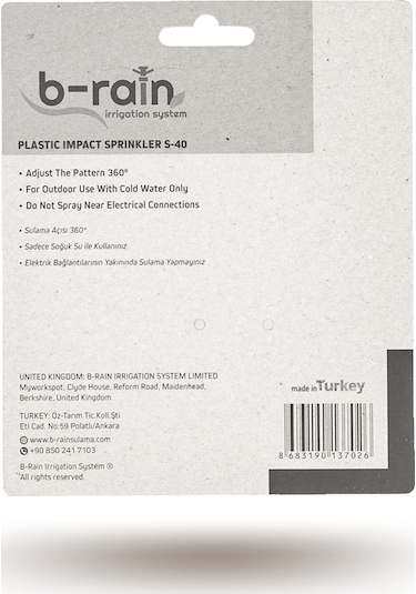 B-rain Bahçe Sulama Fıskiyesi S-40 uğurlu Serisi