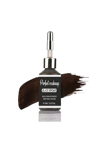 Kalıcı Makyaj Boyası - Black Brown Siyah Kahverengi 15ml Diğer