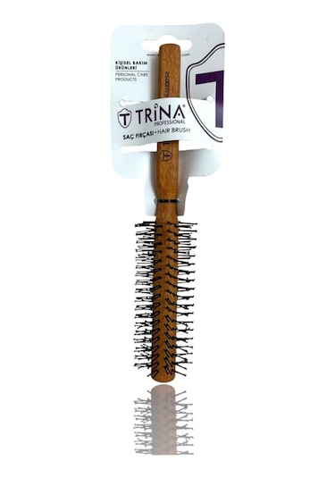 Trina Yuvarlak Erkek Saç Fırçası Ahşap Sap 0054