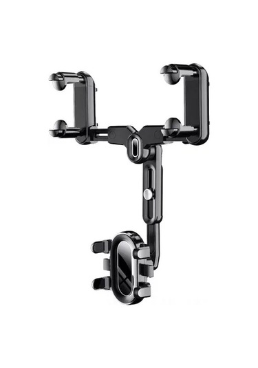 Mufunye Araç Geribakış Aynası Telefon Tutucu, 360 Derece Dönebilen, 4.0-7.0 İnç Telefonlar İçin, Abs+nano Pu Malzeme, Kararlı Tutma Mekanizması Siyah