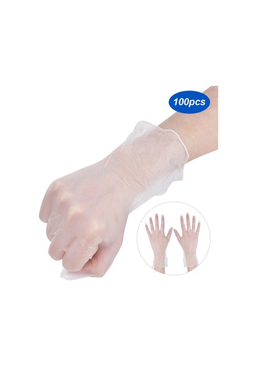 Günlük İşler İçin 50 Çift Tek Kullanımlık Pvc Eldiven Şeffaf Güvenli Tek Kullanımlık Xl