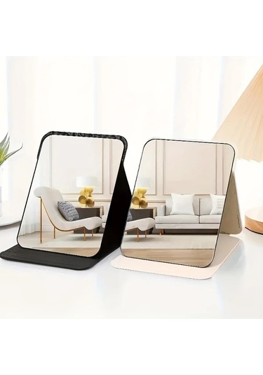 Sunshine011 White Portable Folding Mirror - Tek Taraflı Makyaj Aynası, Kompakt Ve Hafif Beyaz