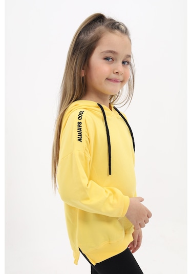 Toontoy Kız Çocuk Nakışlı Sweatshirt Koyu Sarı