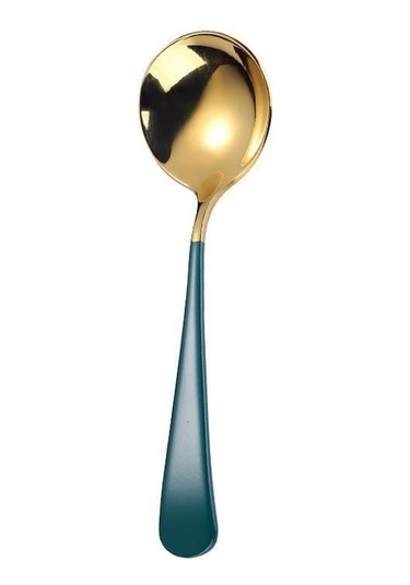 5 Renk Yüksek Kalite 1 Adet Zarif Kahve Kaşıkları Paslanmaz Çelik Tatlı Kaşıkları Mutfak Eşyaları Fash Yeşil Yeşil