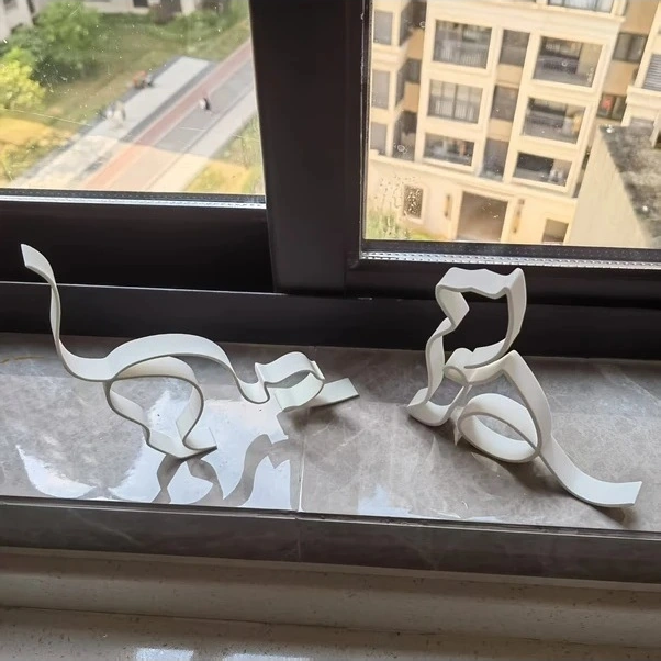 Trendooze Sunshine022 Pembe Minimalist Kedi Figuru Sanat Serisi Noel Cadılar Bayramı Ev Dekor Koleksiyon