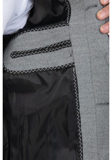 Erkek Açık Gri Dar Kesim Uzun Kaşe Gömlek Yaka Palto & Kaban Açık Gri Erkek Açık Gri Dar Kesim Uzun Kaşe Gömlek Yaka Palto & Kaban Açık Gri