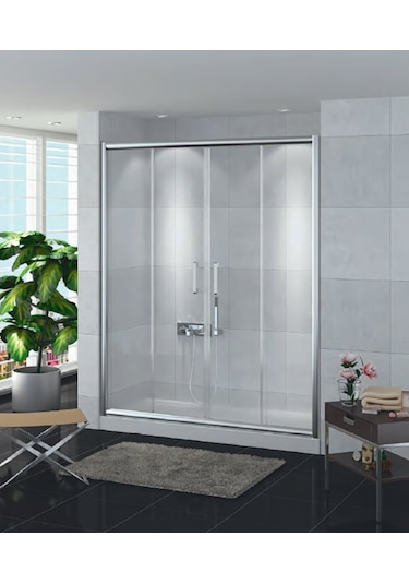 Blackline İki Duvar Arası Duvardan Duvara 5Mm Cam Duşakabin H:190 Şeffaf