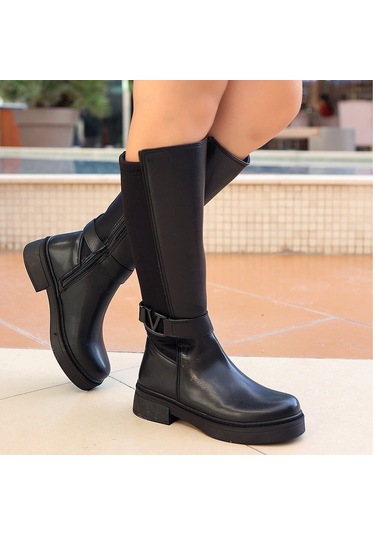 Diona Siyah Cilt Çizme Siyah
