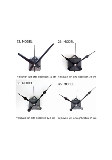 Duvar Saati Mekanizması Güçlü Sessiz Motor Akrep Yelkovan Saniye Siyah
