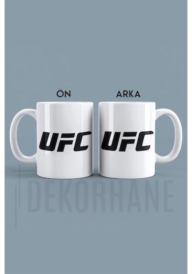 Ufc Baskılı Kupa Bardak, Porselen, Yıkanabilir Beyaz