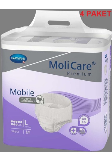 Hartmann Molicare Premium Mobile Hasta Bezi Büyük Boy L 14'Lü x 4 56 Adet