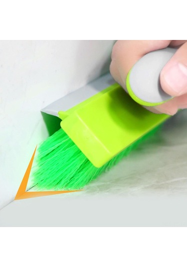 Yunboo Mutfak Ve Banyo Seramik Izgara Temizleyici - V Şekilli Tırnaklı, Suda Kaymamaz Kollü, Yansıta Silebilir, Çabuk Leke Kaldıran Plastik Fırça - Yeşil Gri Yeşil