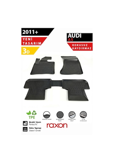 Audi A5 2011+ 3d Havuzlu Paspas Tam Uyumlu Su Geçirmez, Kaymaz