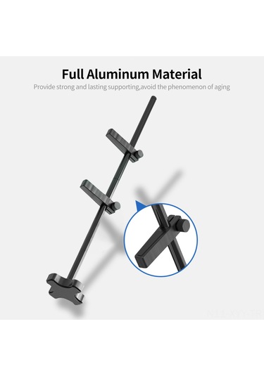 Yaleker Gm962 Aluminyum Grafik Kart Tutucu: Dikey Montajlı, Çift Nokta Destekli, Soğutucu Uyumlu Siyah Stant