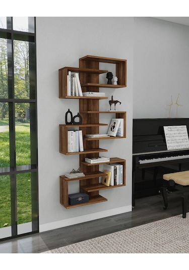 Arnetti Lotus Kitaplık Ve Duvar Rafı Ceviz
