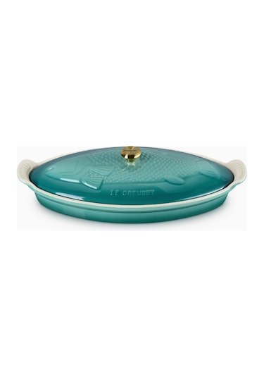 Le Creuset Kapaklı Seramik Balık Pişirme Kabı, 34 Cm Blue Riviera