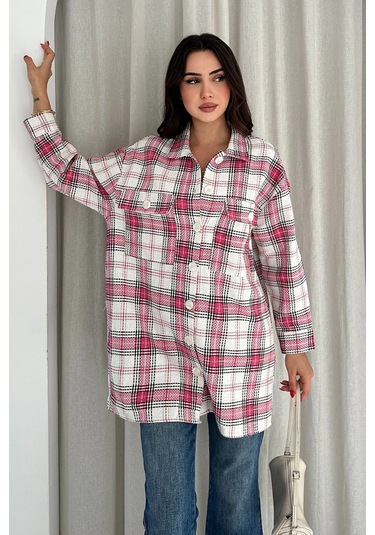 Uzun Oduncu Gömlek Pembe Pembe