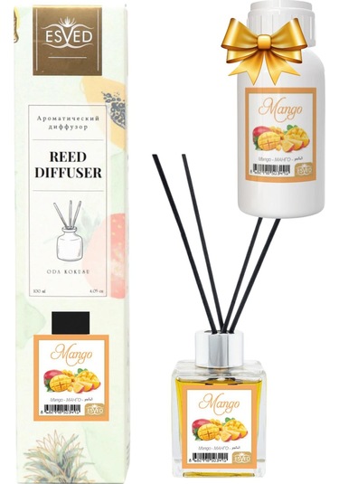 Esved Mango Kokusu 100 ML + Çubuklu Oda Kokusu Yedek Dolum Şişesi