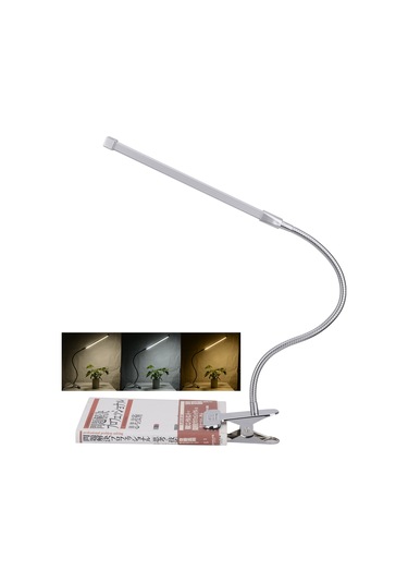 Yunboo 10w Monokrom Işıklı Şarjlı Sürekli Dimmable Klemli Lamba - Dormoda Yatak Odası Kitap Okuma Işığı Parlak Gümüş Gümüş