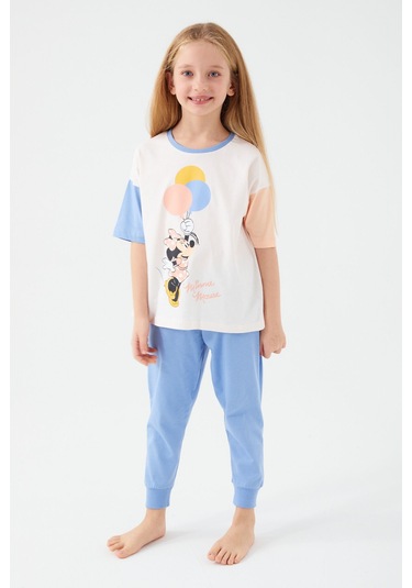 Minnie Mouse Ballons Vanilya Kız Çocuk Kısa Kol Pijama Takım Çok Renkli