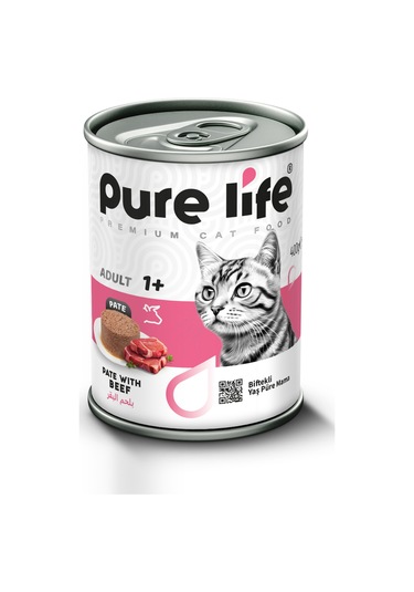 Pure Life Pate Sığır Etli Yetişkin Kedi Konserve Mama 400 G