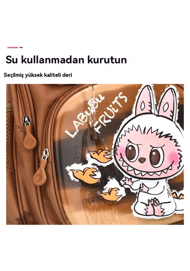 Rabobo İlkokul Öğrencileri İçin Karikatür Okul Çantası-pembe