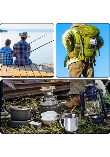 Kangvka Stainless Steel Camping Mug With Carabiner, 250ml Portable Outdoor Water Cup For Hiking, Backpack-friendly M3 METALİK