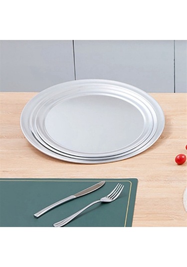 Ulzyvf Pizza Tepsisi Kenarlı 7 İnç Gümüş Alüminyum Geniş 7 Fz Gümüş