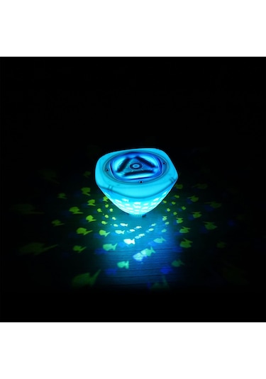 Youmex Yüzülebilen Balık Desenli Led Işık - 6 Farklı Renk Modu 2 Dinamik + 4 Statik - Havuz, Banyo, Bar Partisi Dekorasyonu 1 Adet, Pil Dahil Değil Mavi