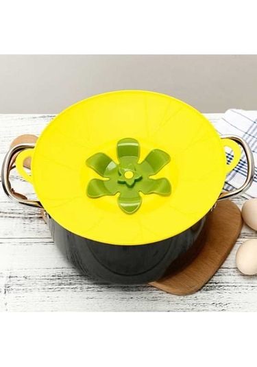 Dancemonkey Silikon Çiçek Dökülmeye Dayanıklı Tencere Kapağı Sarı - Güvenli Kapak Seçimi Diğer