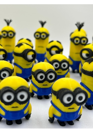 9' Lu Minions 3d Baskı Figür Seti Dekoratif Koleksiyon Oyuncakları Minions