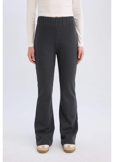 DeFacto Wide Leg Geniş Paça Esnek Belli Uzun Boy Pantolon E4387AX24WNAR191 Antrasit