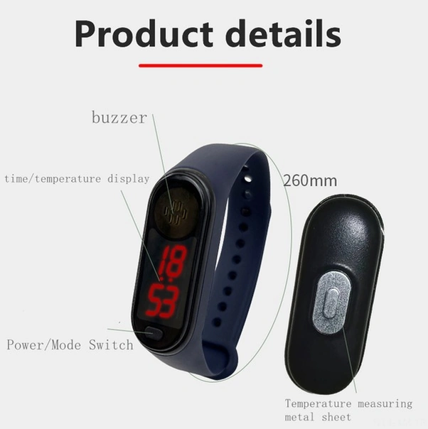 Fortunelane Usb Şarjlı Akıllı Vücut Sıcaklığı Ölçer Ve Ultrasonik Uyuz Repelleri Bileklik - 3 Mod - Mor, 3 Modlu Bileklik İle