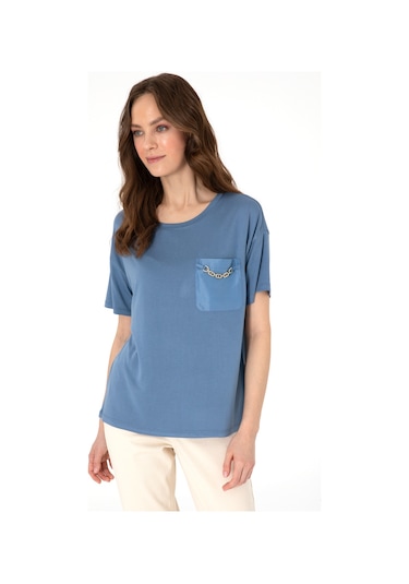 Pierre Cardin Kadın İndigo Tişört 50301456-vr028 Indigo
