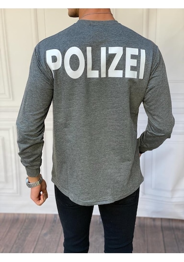 Modefendi Yarım Oversize Yazı Detaylı Sweat Füme