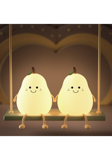 Luckystar1 Eternal Luck 7 Renk Değişen Armut Gece Lambası Beyaz