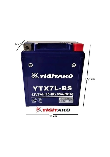 12 V 7 Ah Amper Yiğit Akü Ytx7l Bs Motosiklet Aküsü
