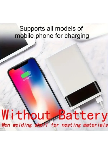 Honeybeeshop Beyaz S6 Tasinabilir Harici Sarj Cihazi Kutusu Hizli Sarj Hafif Power Bank Akilli Telefon Tablet Uyumlu Seyahat Pil Depolama Cantasi