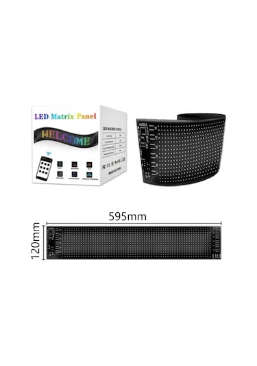 Tır Kamyon Uyumlu 60 Cm Led Matrx Rgb Panel Kumandalı 4 Mt Kablolu Çok Renkli