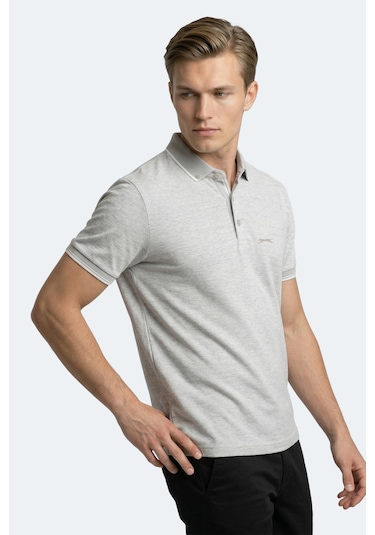 Slazenger Zeru Erkek Polo Yaka Gri Tişört