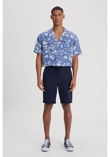 Regular Fit Normal Kesim %100 Pamuk Normal Bel Lacivert Chino Şort L231406410 Lacivert