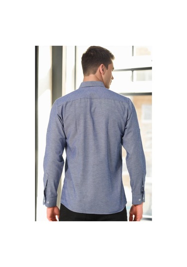 G974 Dewberry Erkek Gömlek-kot Mavisi Kot Mavisi