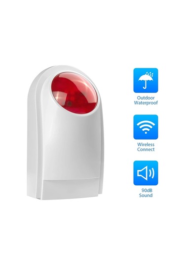 Sones Kırmızı El Fenerli Dış Mekan Siren Pa-100 , Yedek Pil Olarak 1.2a 12v Kullanılabilir Dahil Değildir